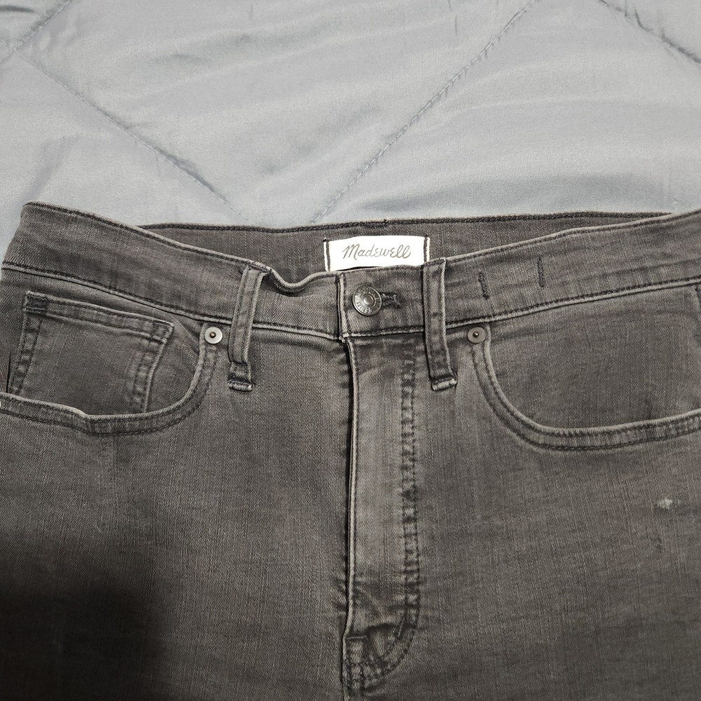Madewell Jeans Womens 28 Stovepipe High Rise Gray Raw Hem Stretch Denim Cambodia